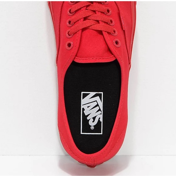 🔥 VANS Authentic True Red & Black Skate Shoes lace up 🔥 - Picture 5 of 5